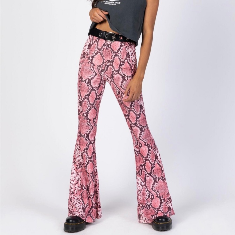 Snakeskin flares